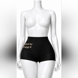 ❤️NWT SKIMS Fold Over Knit Mid Waist Swim Short Bottoms Shorts Black ONYX 4X